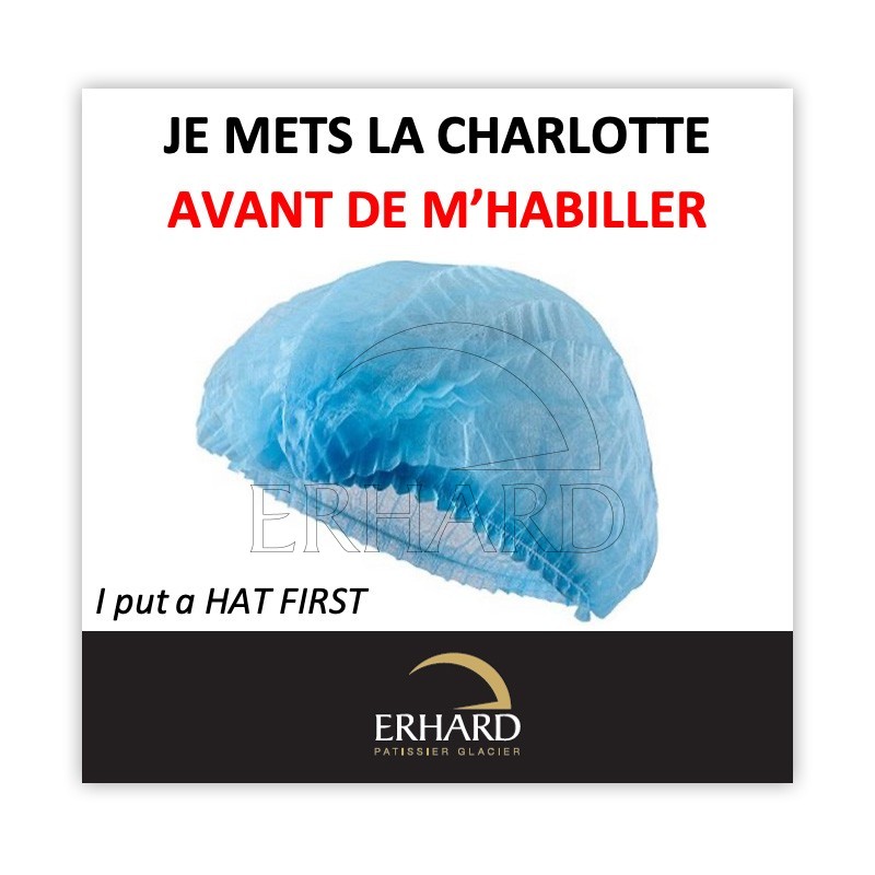 Autocollant "Je mets la charlotte…"
