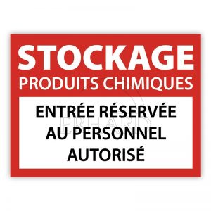Autocollant "Stockage produits chimiques"