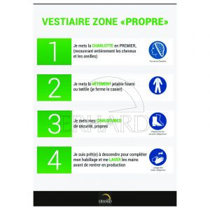 Autocollant "Vestiaire Zone propre"