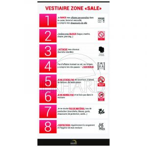 Autocollant "Vestiaire zone sale 30x60"
