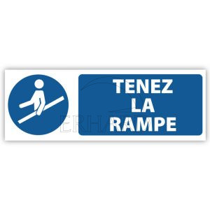 Plaque Dibond Tenir la rampe 297x105mm
