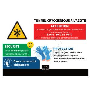 Autocollant A4 "Tunnel Cryogénique à l'azote (gants)"