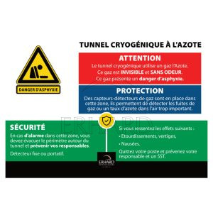 Autocollant A4 "Prévention Tunnel Cryogénique à l'azote"